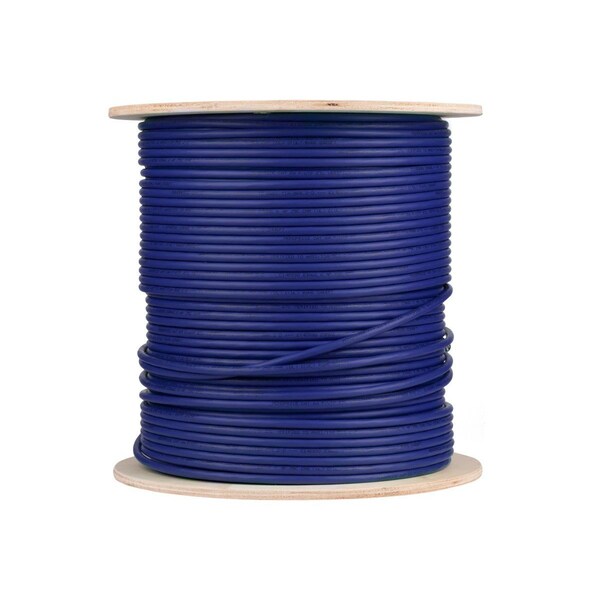 Cat6A 500ft Purple CMR UL Bulk Cable TAA Shielded F/UTP Solid 23AWG 550MHz 10G